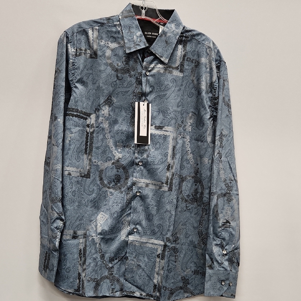 Men's Blue Patterned Shirt